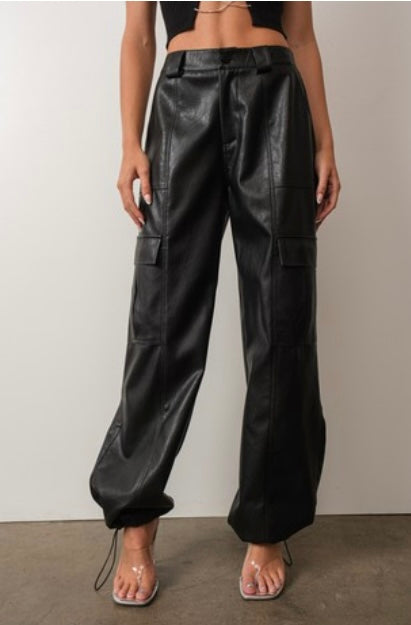 Metallic Vegan Leather Pant