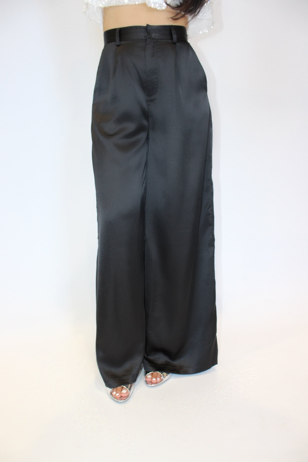 Shine Satin Wide Leg Pant