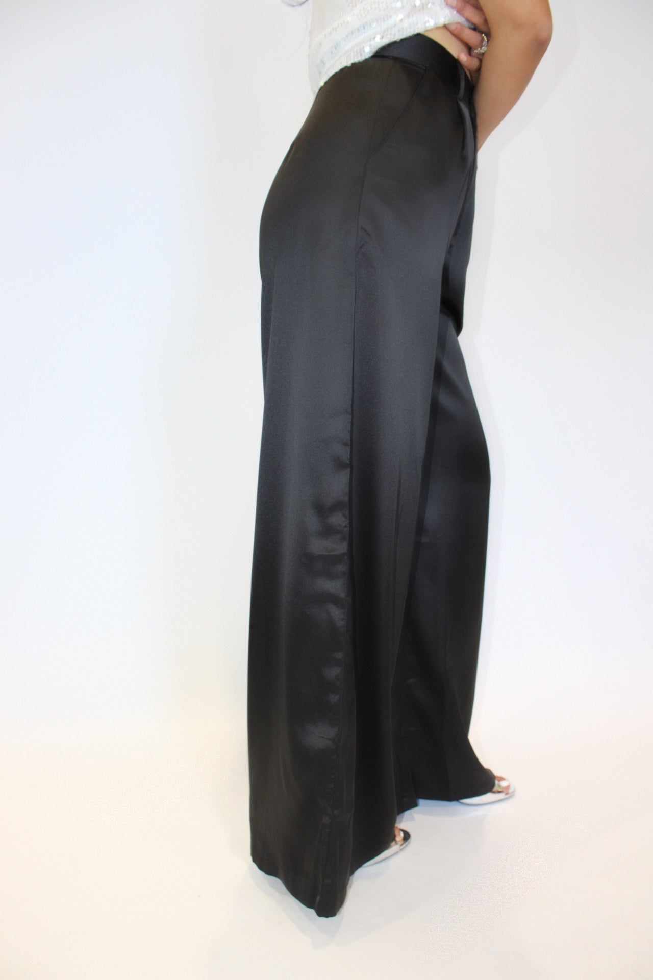 Shine Satin Wide Leg Pant