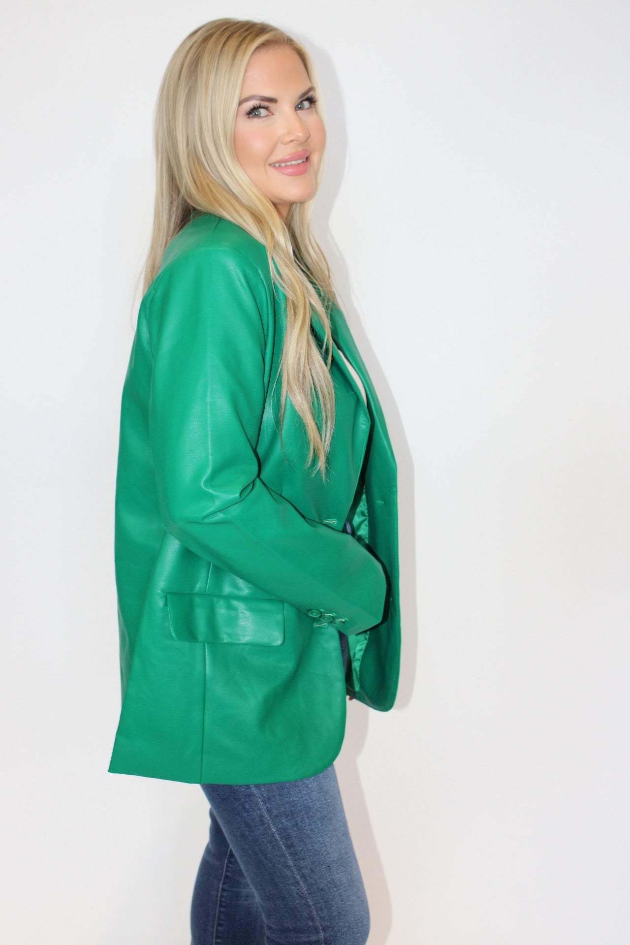 Moss Vegan Leather Blazer