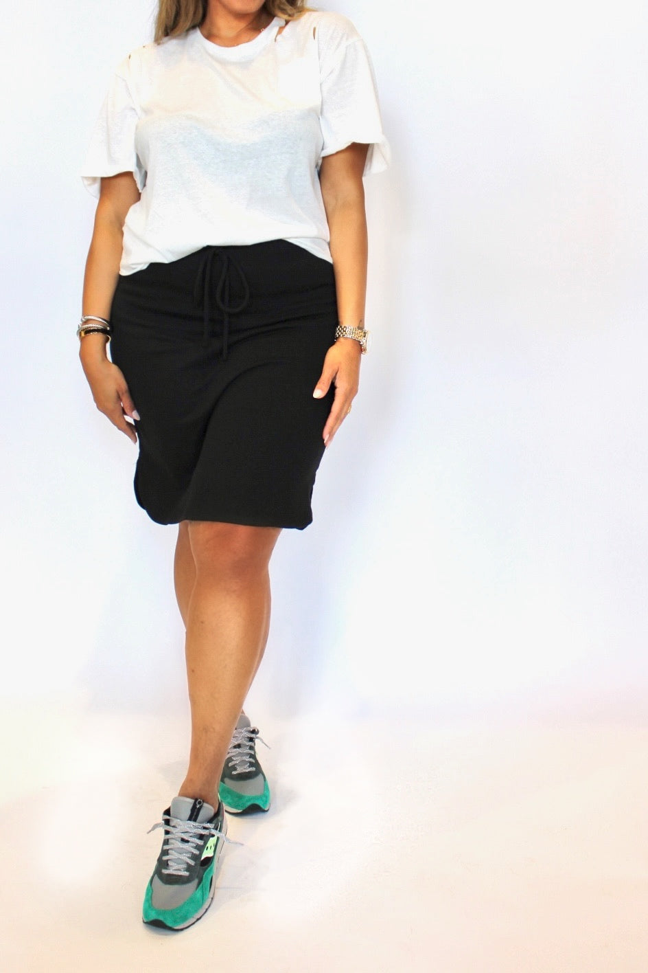 Megan Drawstring Cotton Skirt