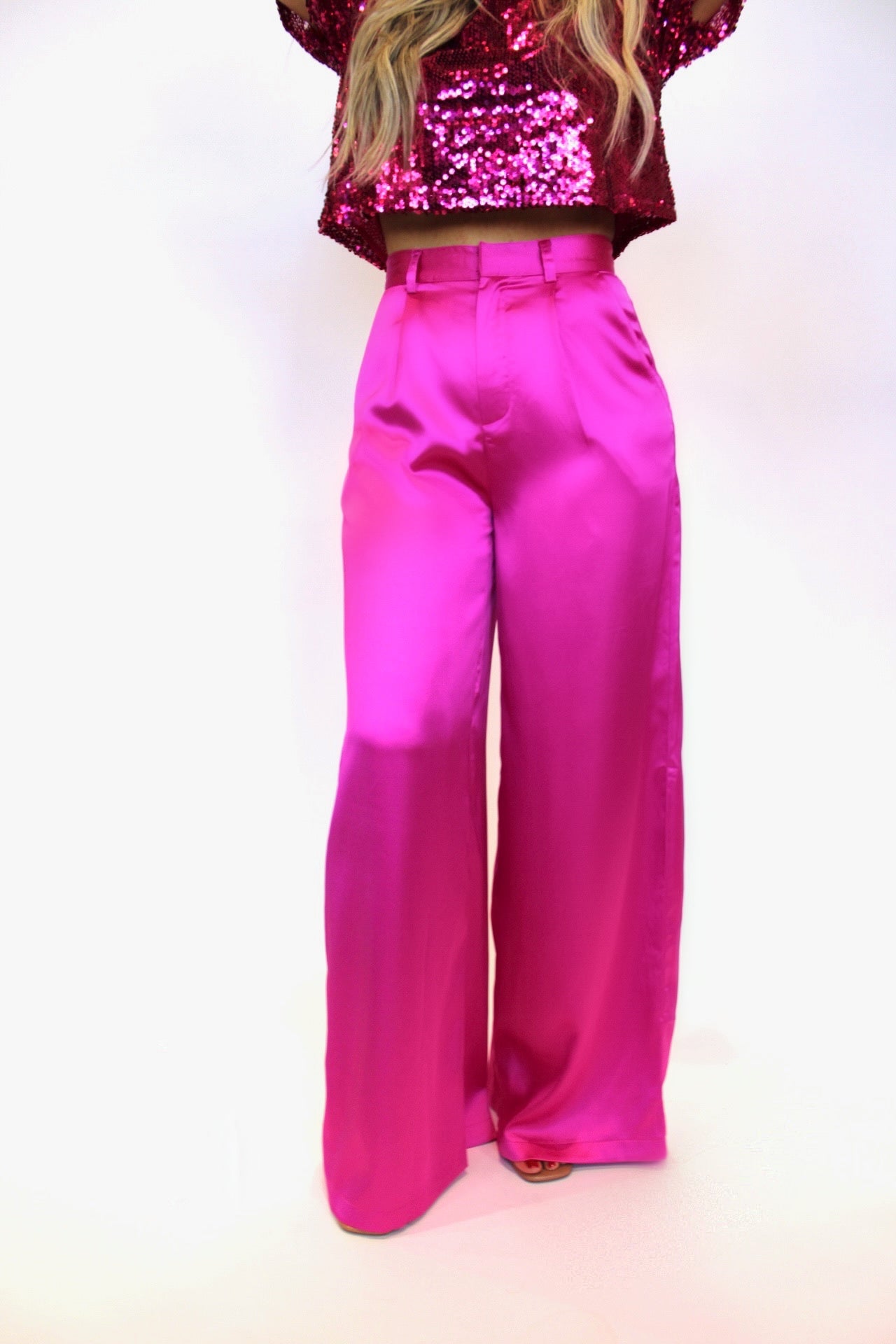 Shine Satin Wide Leg Pant