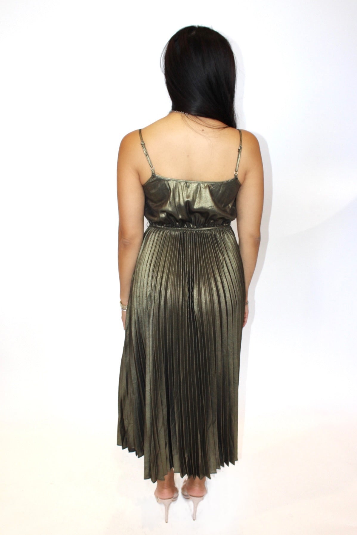 Golden Pleated Dress