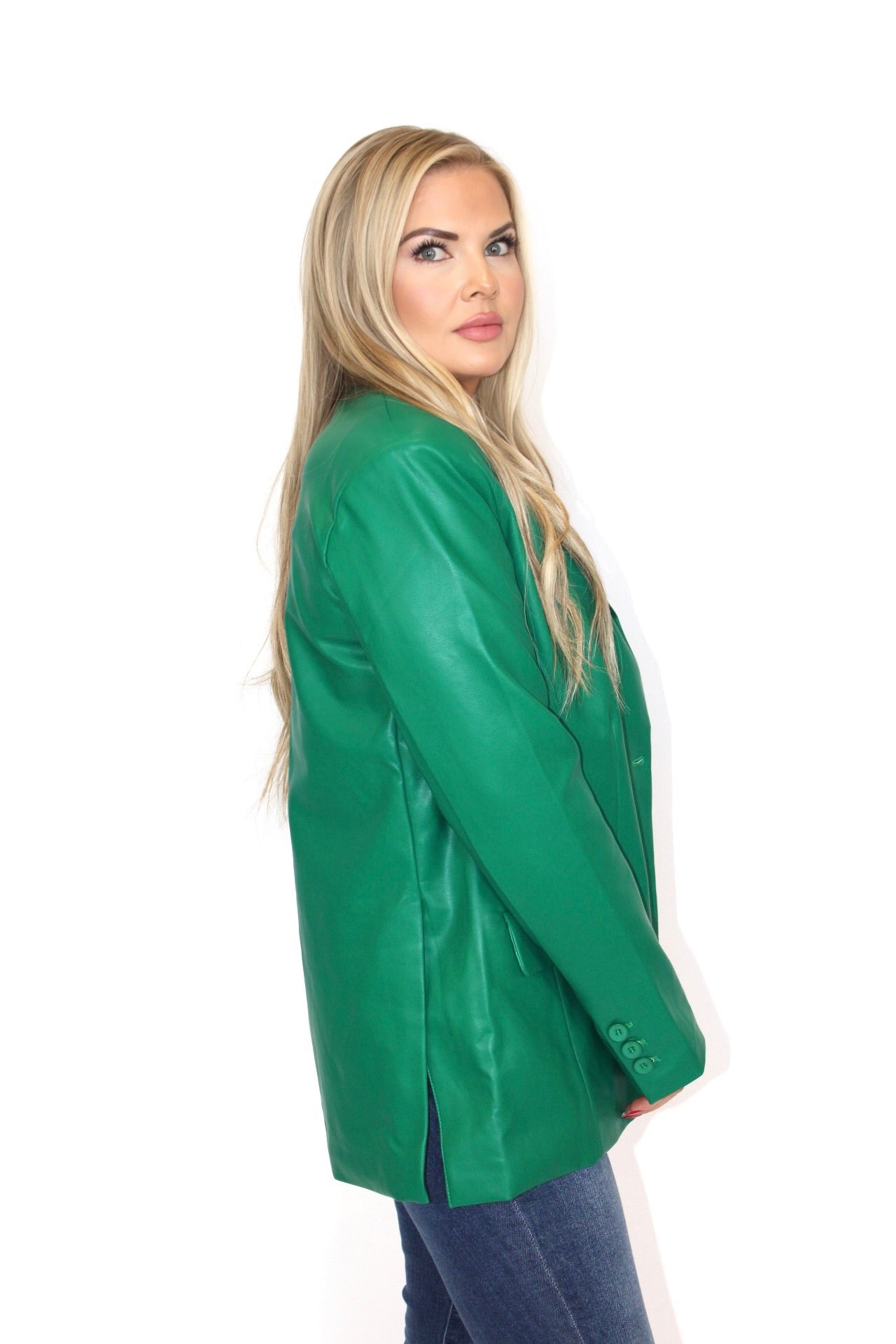 Moss Vegan Leather Blazer