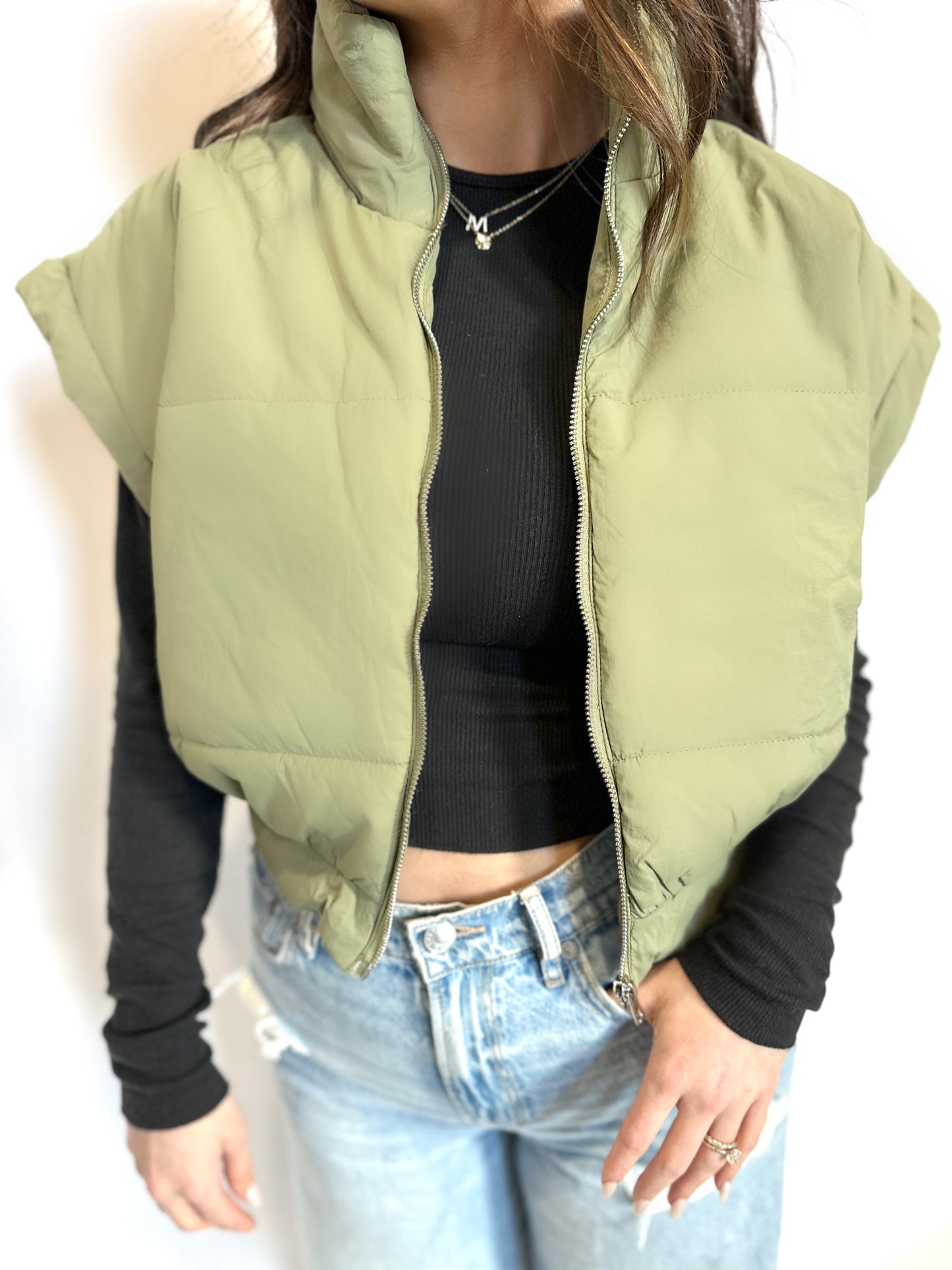 Jenna Cropped Puff Vest