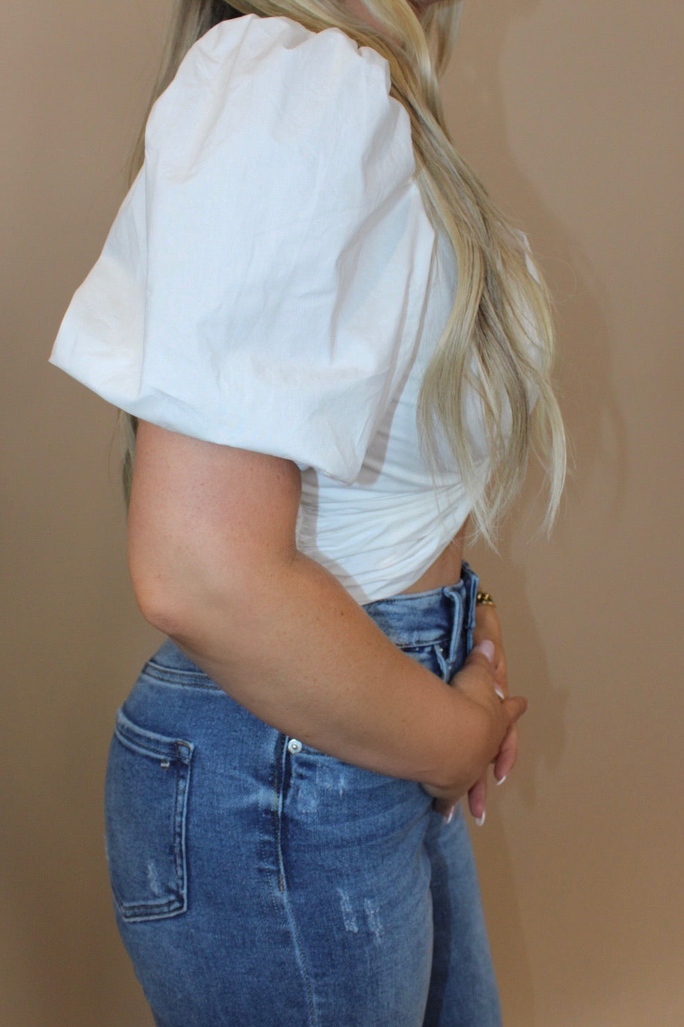 Twist White Crop Top