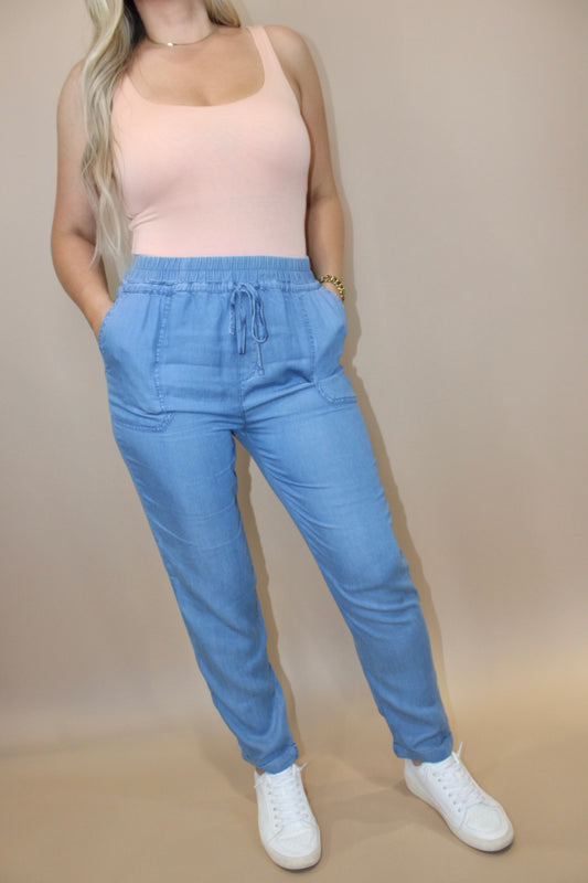 Chambray Ankle Pant