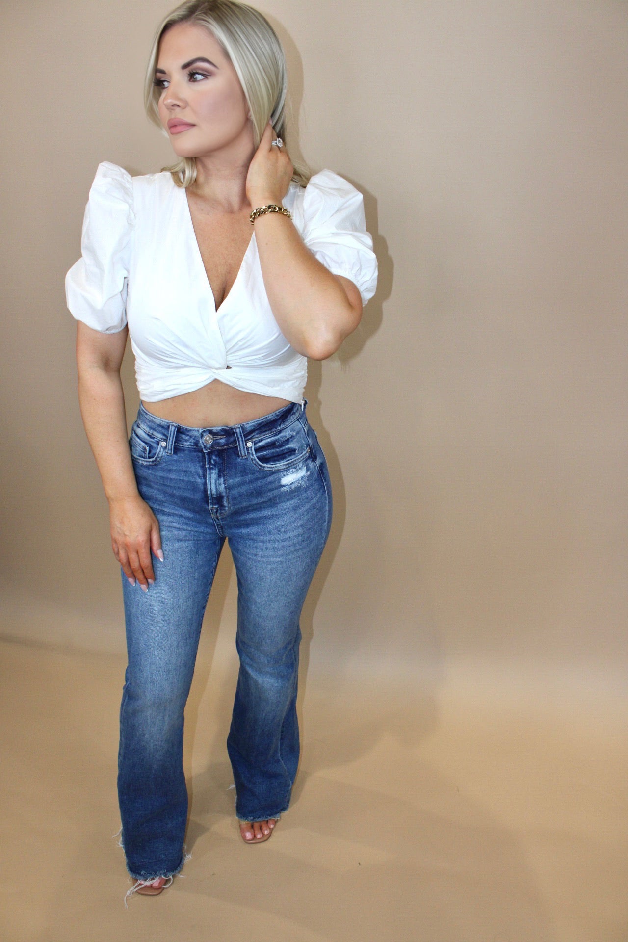 Twist White Crop Top