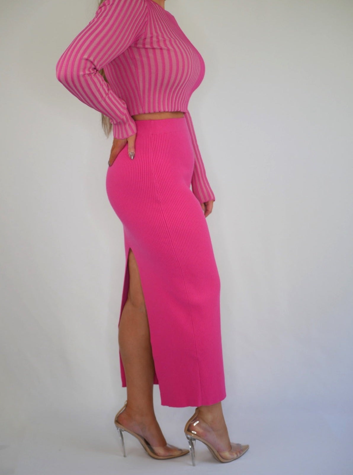 Preppy Pink Lawrence Knit Maxi