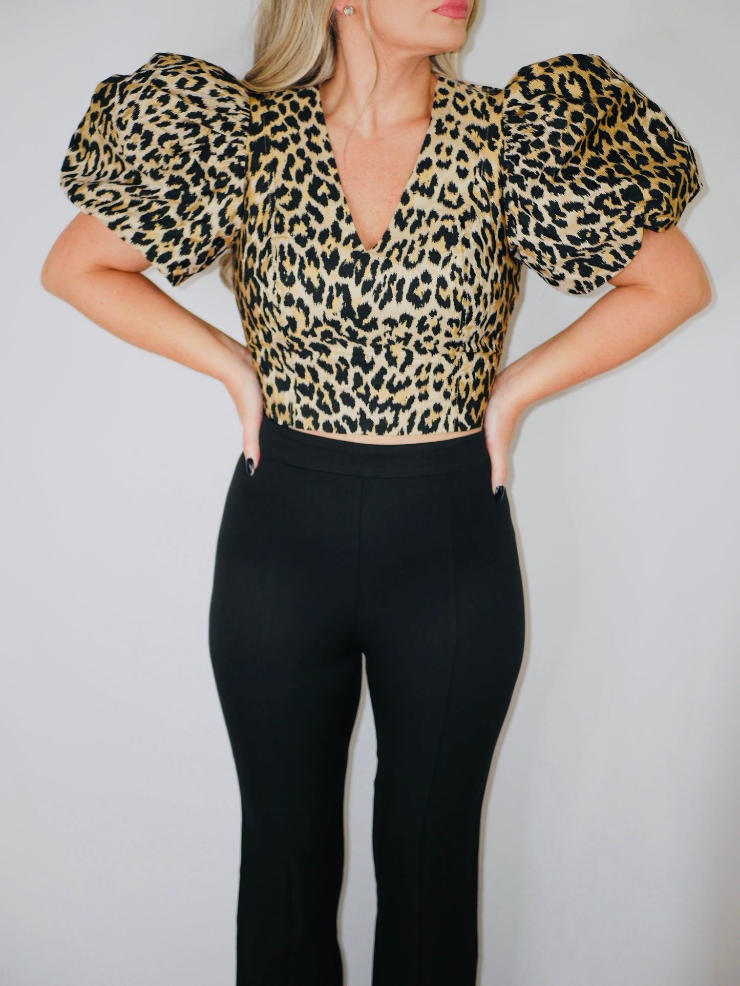 Gia Leopard Puff Sleeve