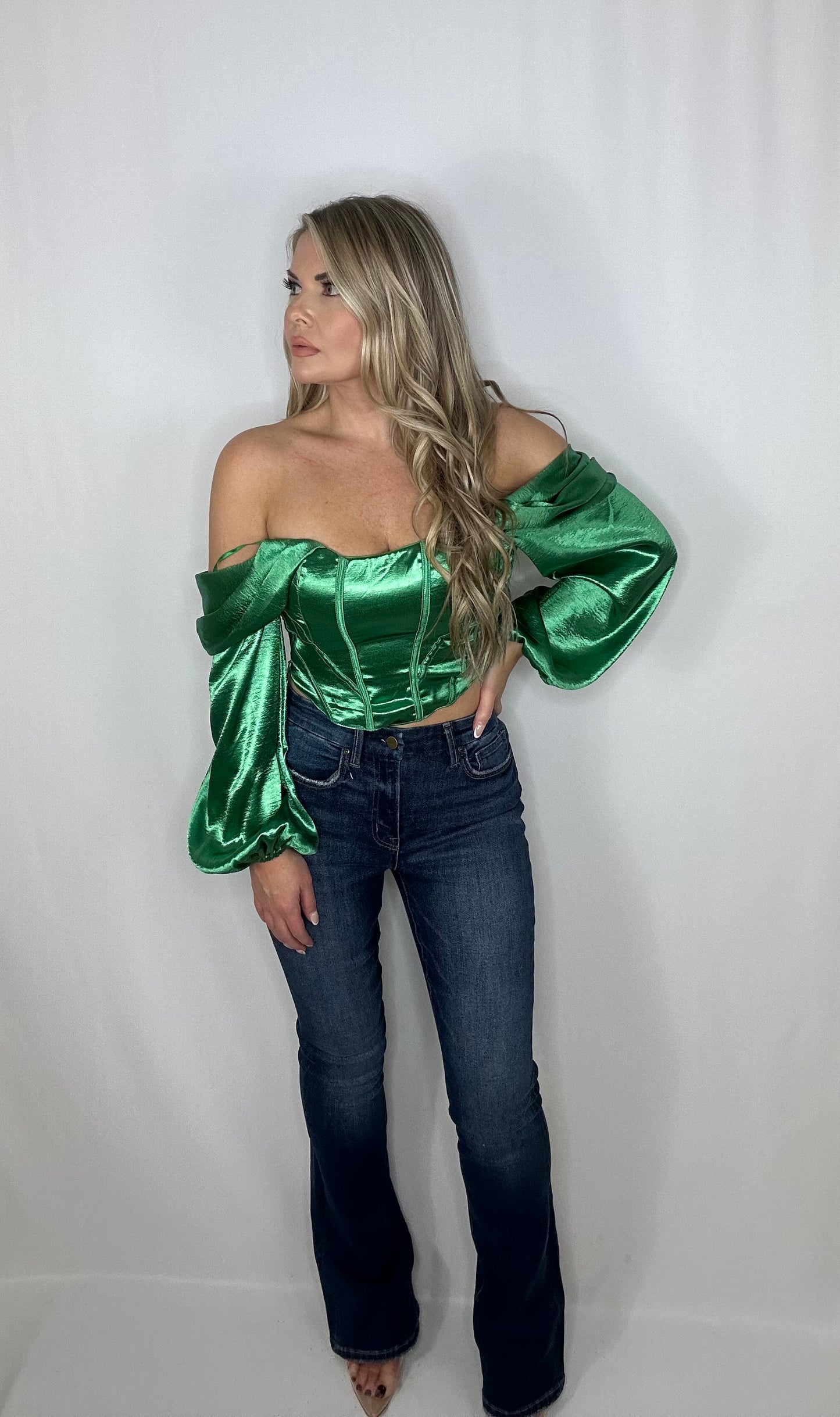 Glossy Satin Corset Top