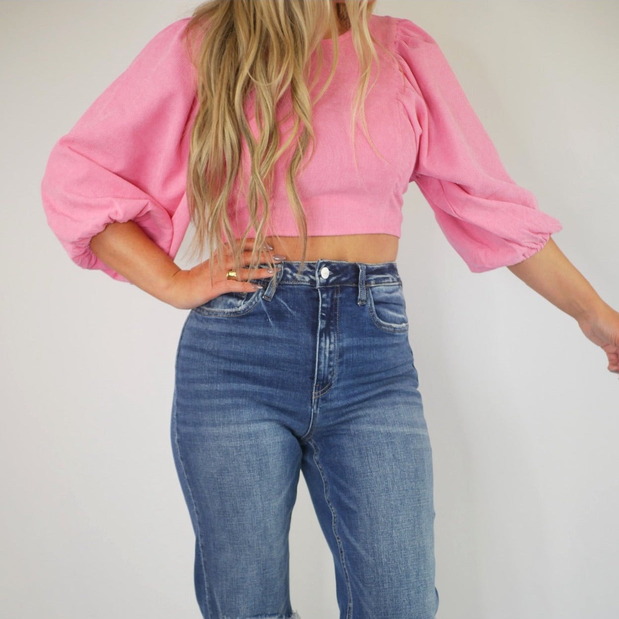 Poppie Pink Corduroy Top