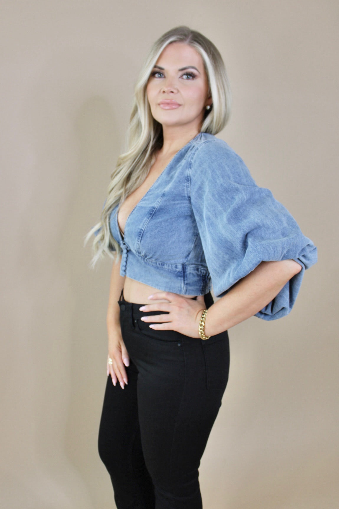 Bishop Denim Crop Top