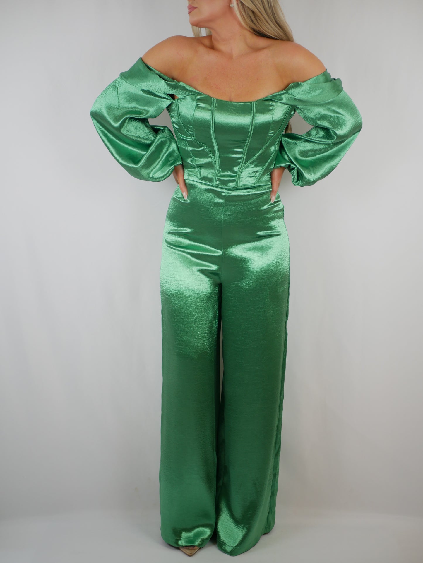 Glossy Satin Wide Leg Pant