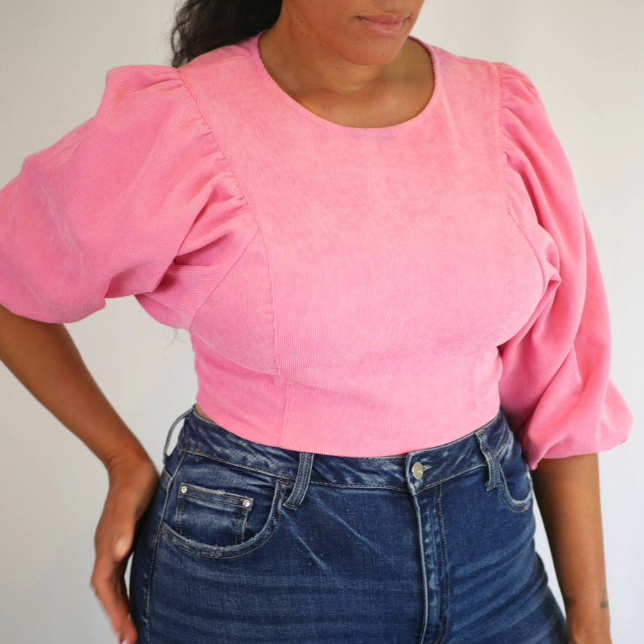 Poppie Pink Corduroy Top