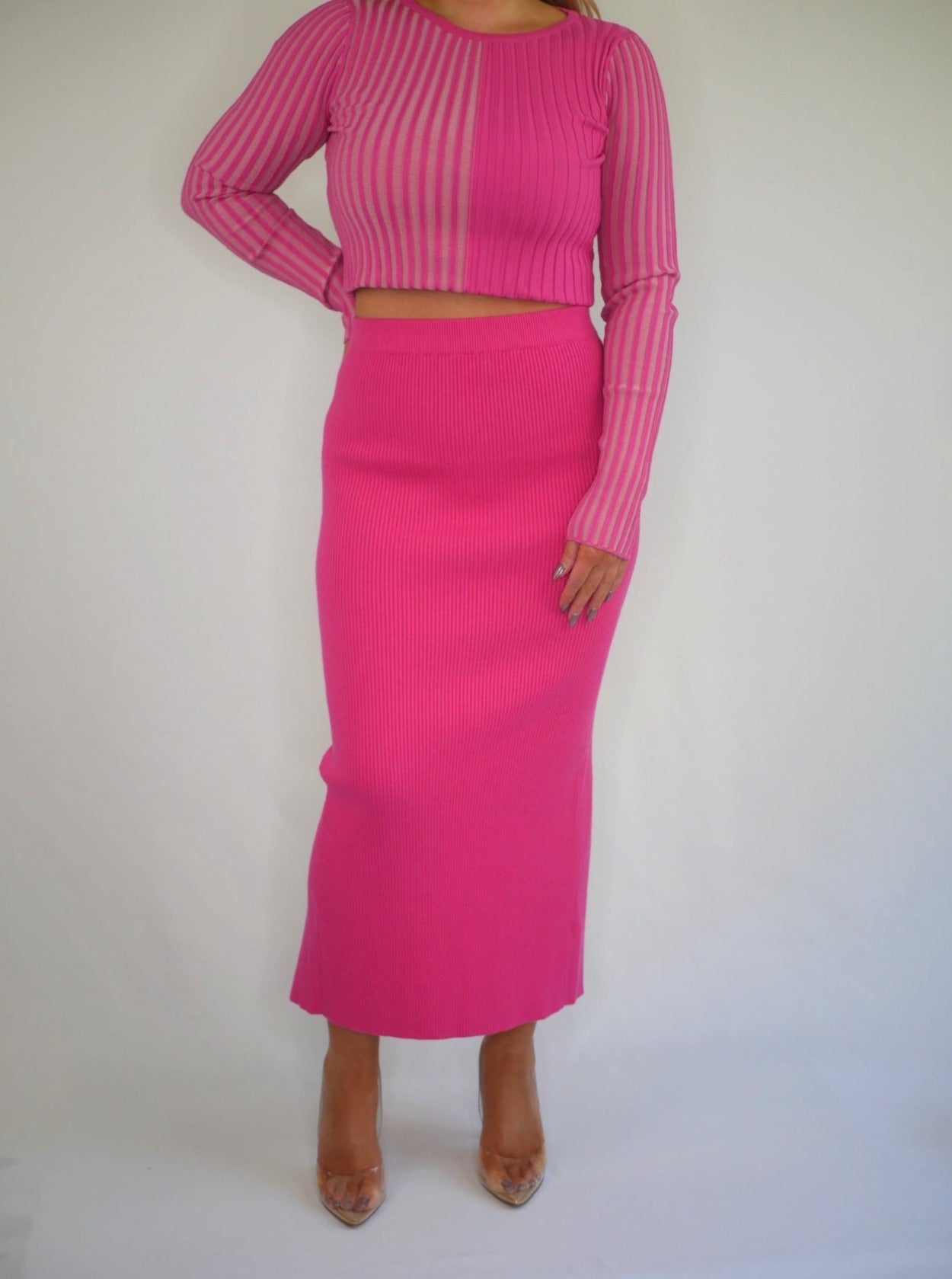 Preppy Pink Lawrence Knit Maxi