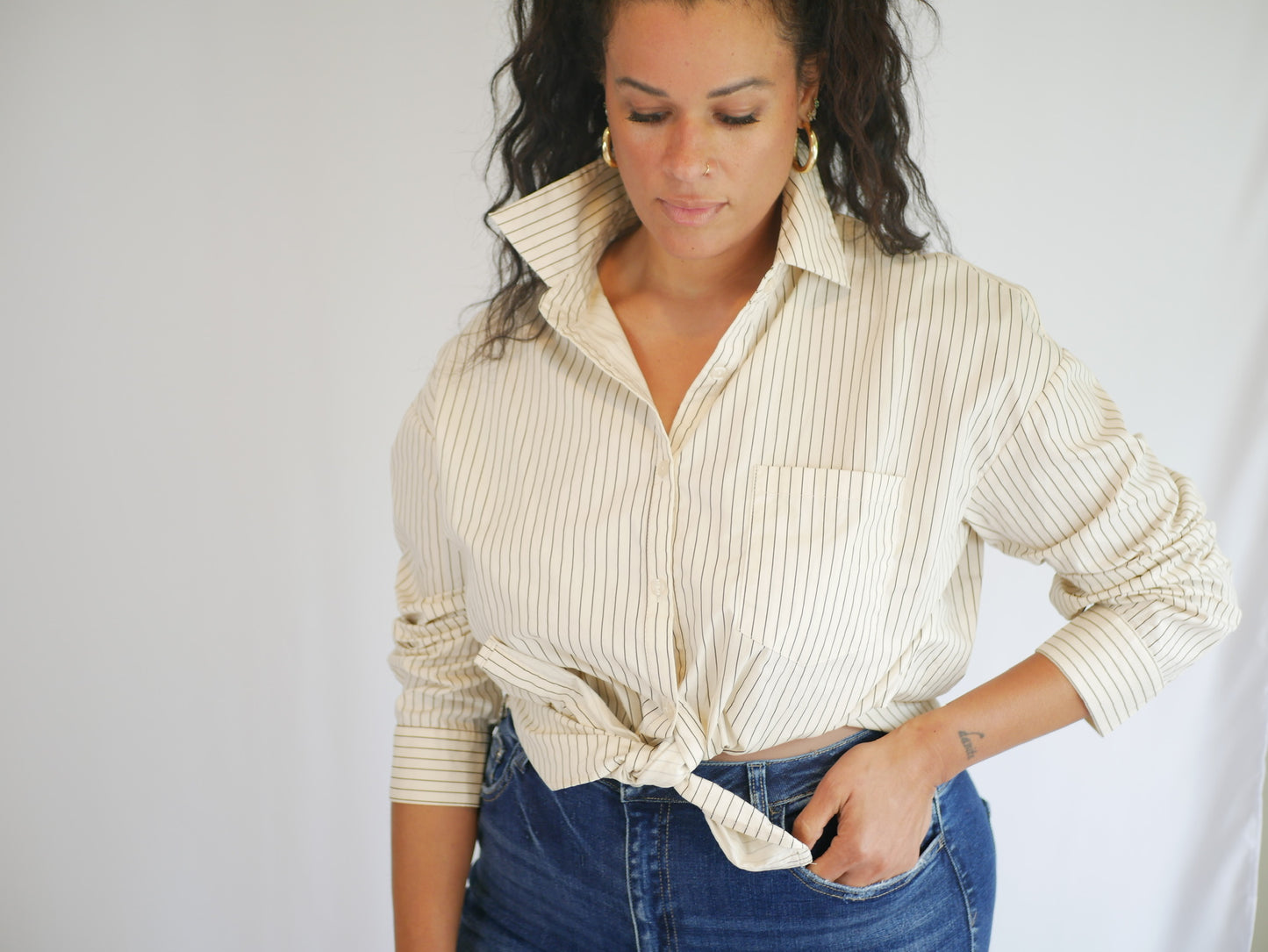 Vanilla Latte Button Down