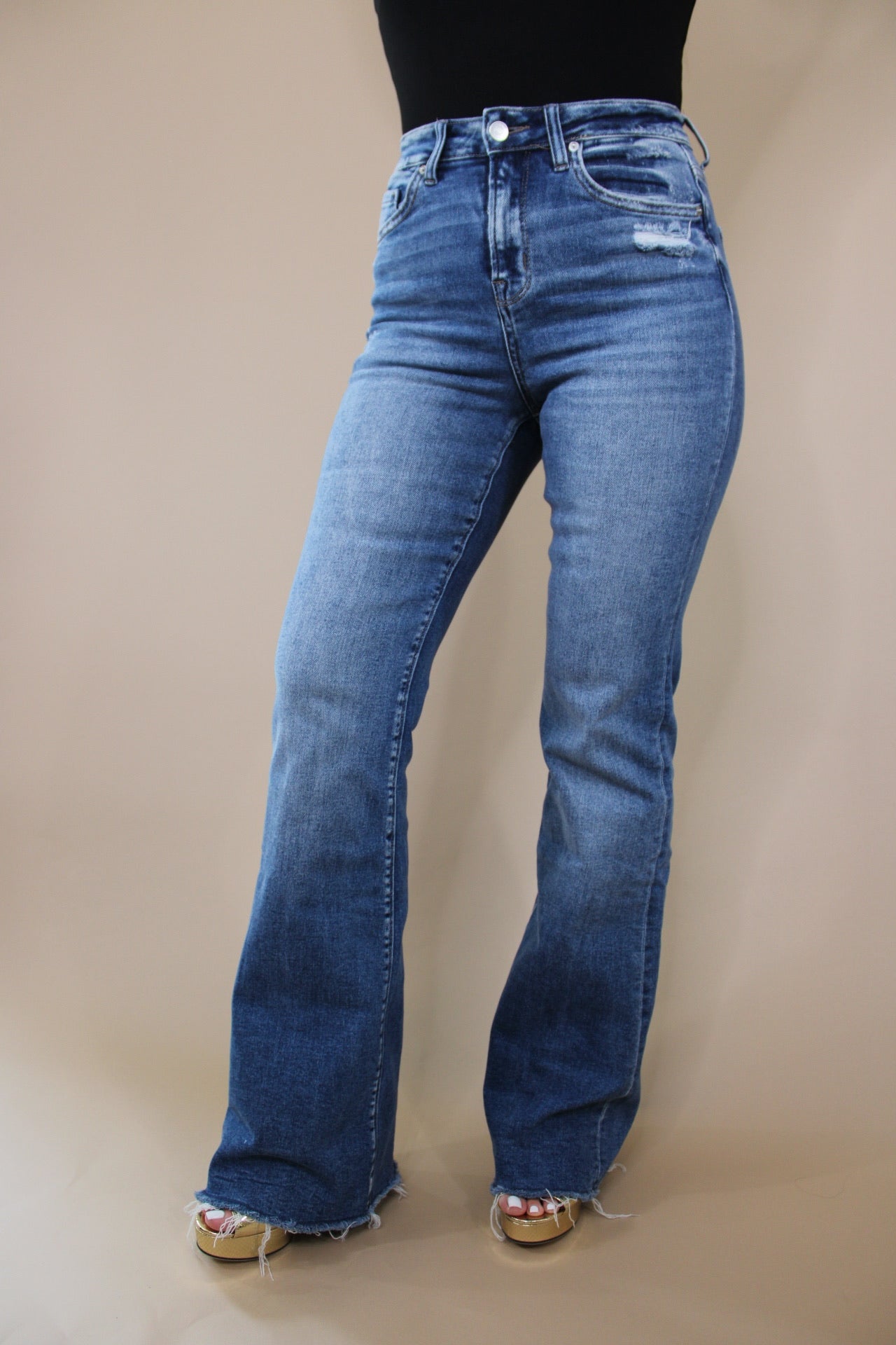 Benegas Distressed Flare Jean