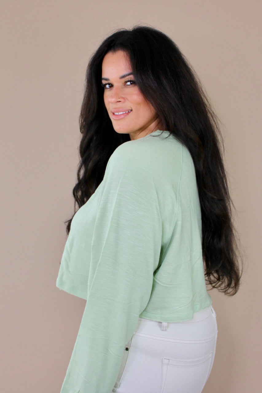 Minted long sleeve basic top