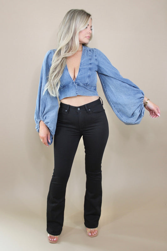 Bishop Denim Crop Top