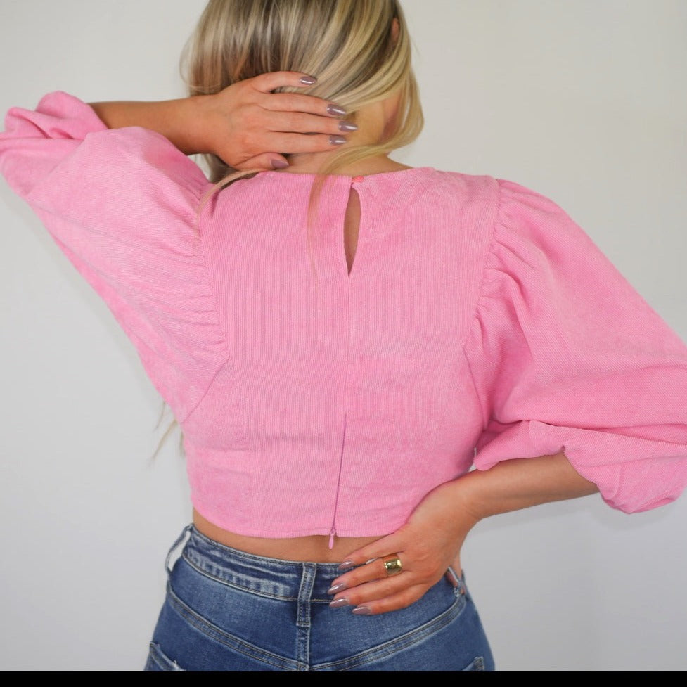 Poppie Pink Corduroy Top