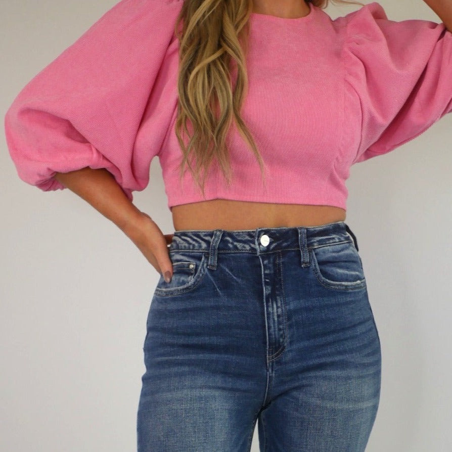 Poppie Pink Corduroy Top