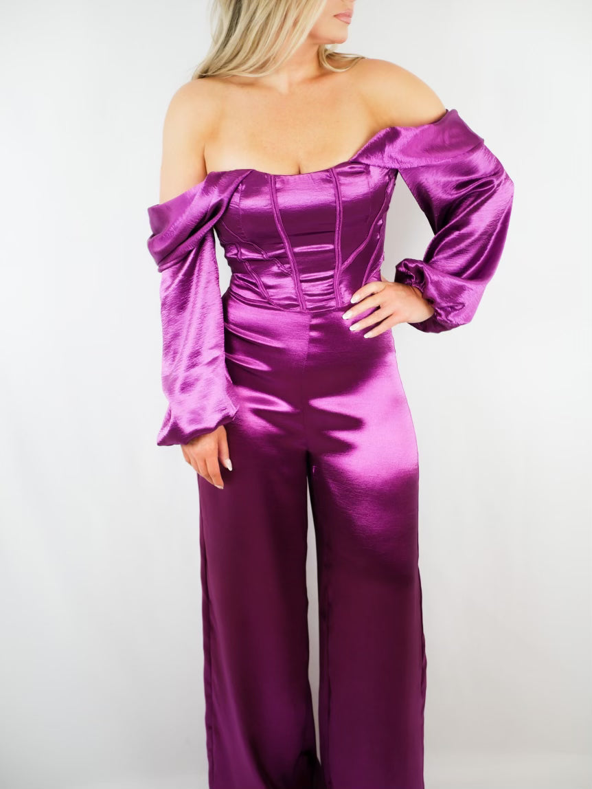 Glossy Satin Wide Leg Pant